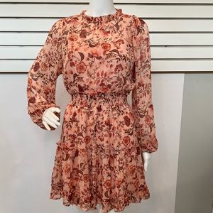 Sale ! Floral Mini Dress by Lush Clothing - color: Mauve Magenta - NWT
